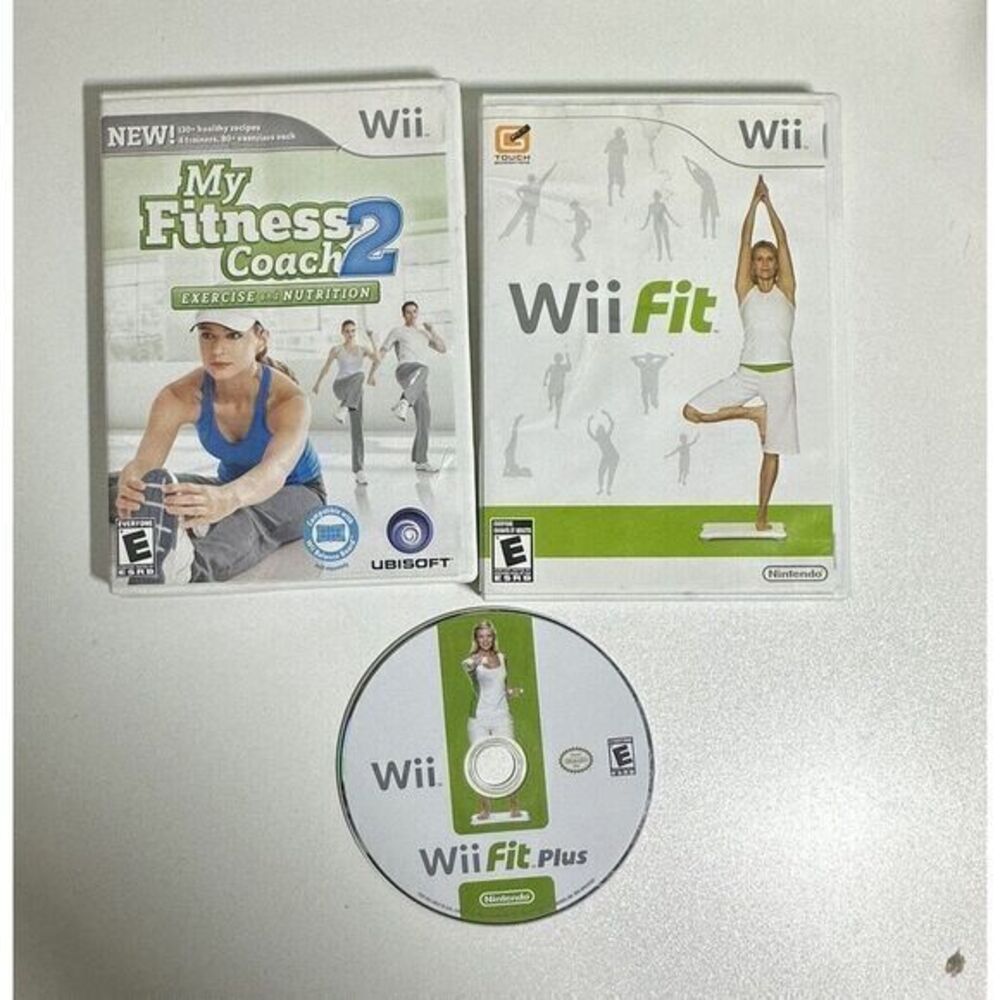 Lot Of 3 Games My Fitness Coach 2, Wii Fit  And Wii Fit Plus (Nintendo Wii, 2008